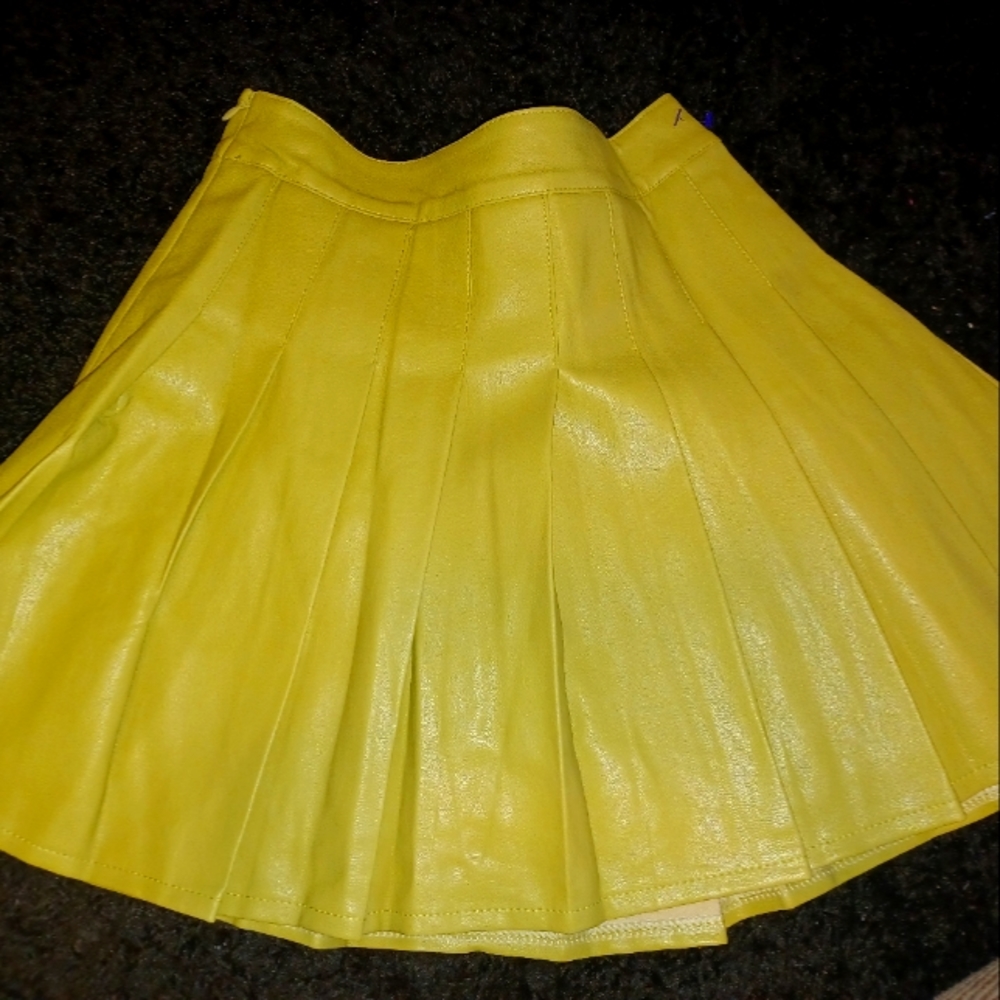 leather pleated skorts/skirts